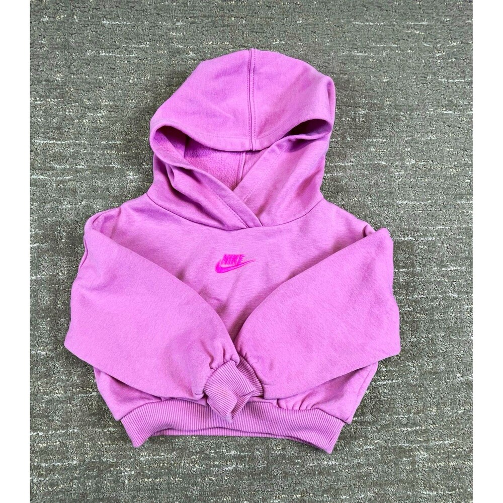 Nike girl Toddler 2T Purple Pullover Hoodie Sweatshirt Logo Fleece